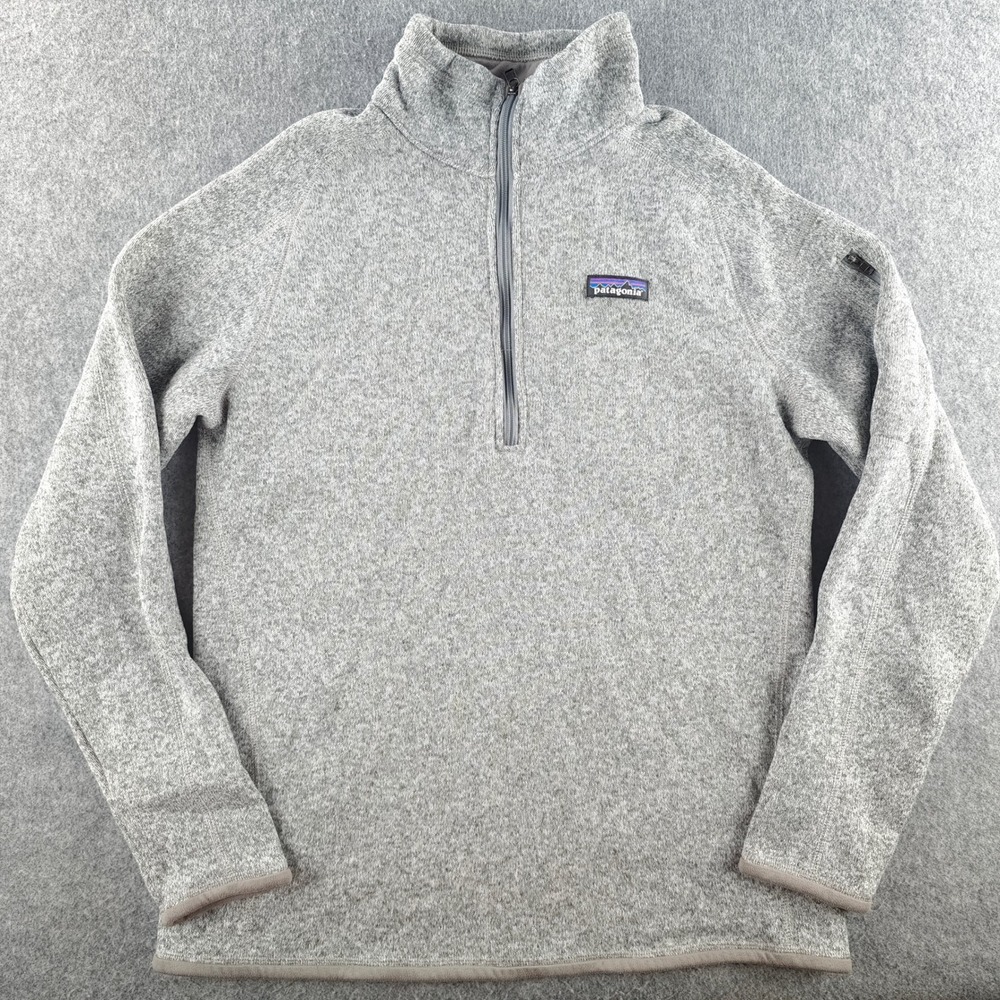 Patagonia Better Sweater Pullover Women Large Gray Heather 1/4 Zip Fleece Jacket